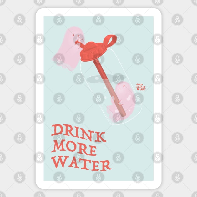 Drink More Water Magnet by SarahWrightArt